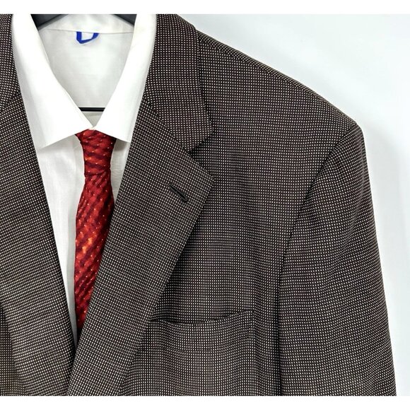 BRIONI MN VIAVENE jacket blazer sport coat 100% wool two button brown italy 46L - Picture 1 of 10